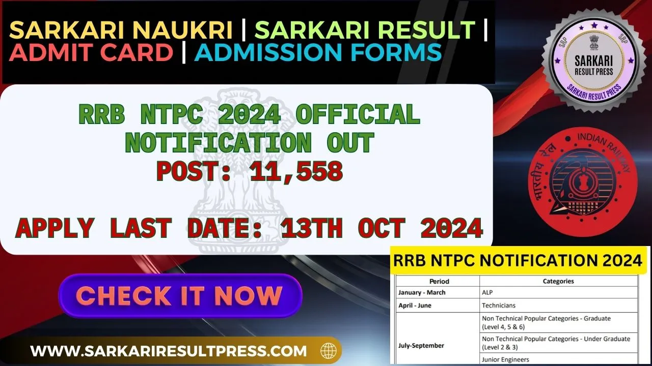 RRB NTPC 2024 Notification